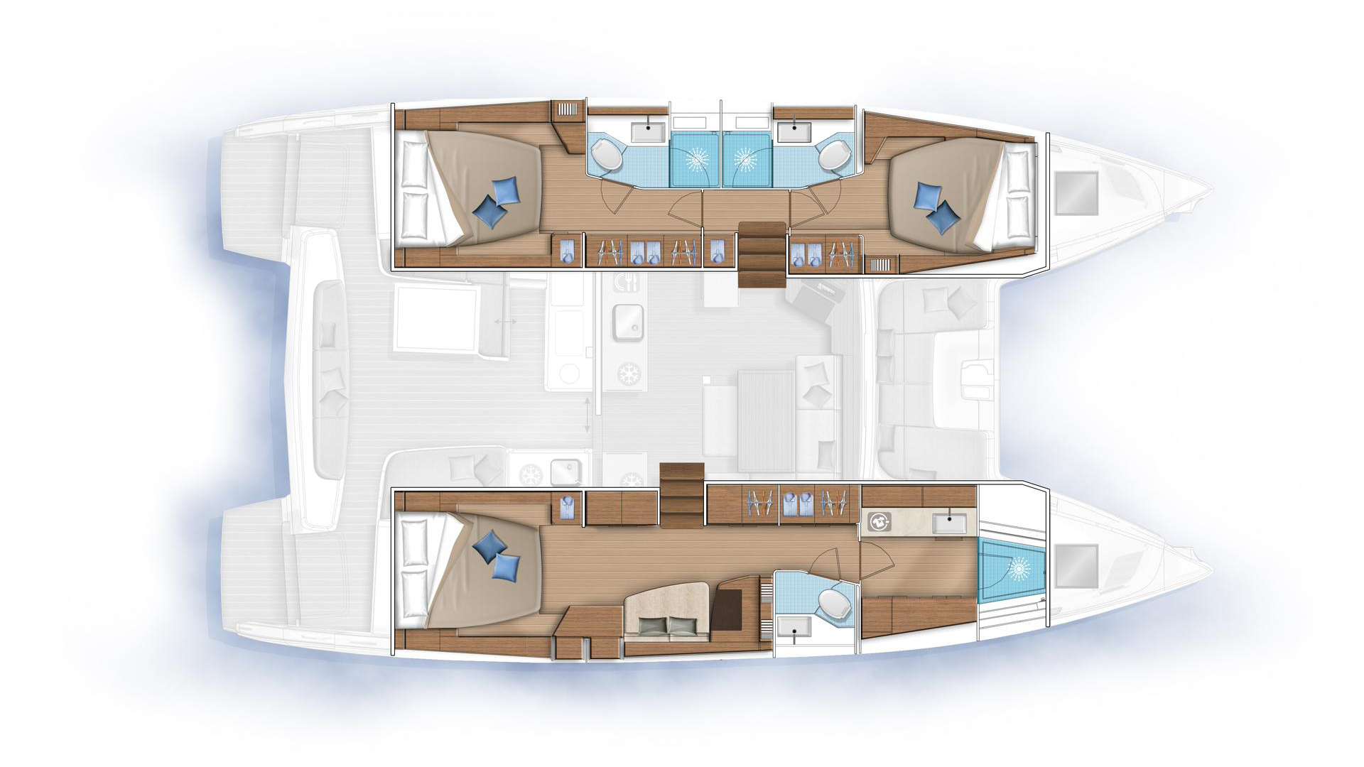Парусний катамаран Lagoon 46 Iconic New — план палуби