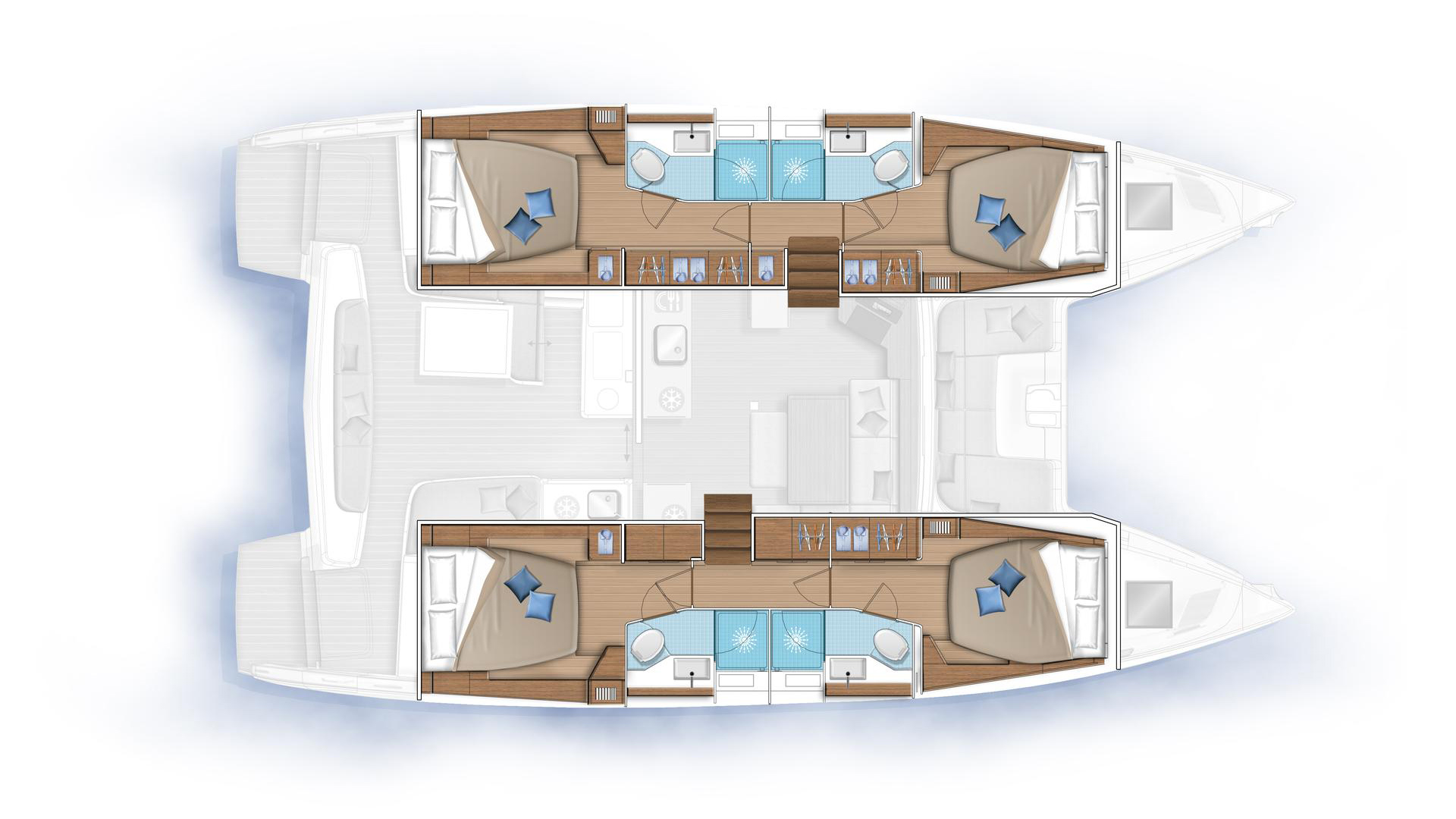 Lagoon 46 Iconic New sailing catamaran — deck plan