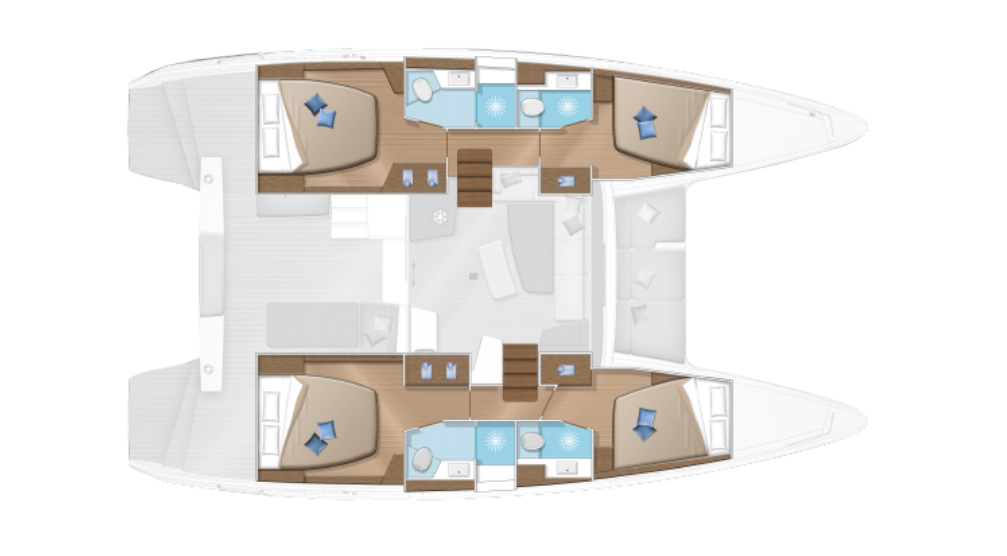 Парусний катамаран Lagoon 42 Millenium — план палуби