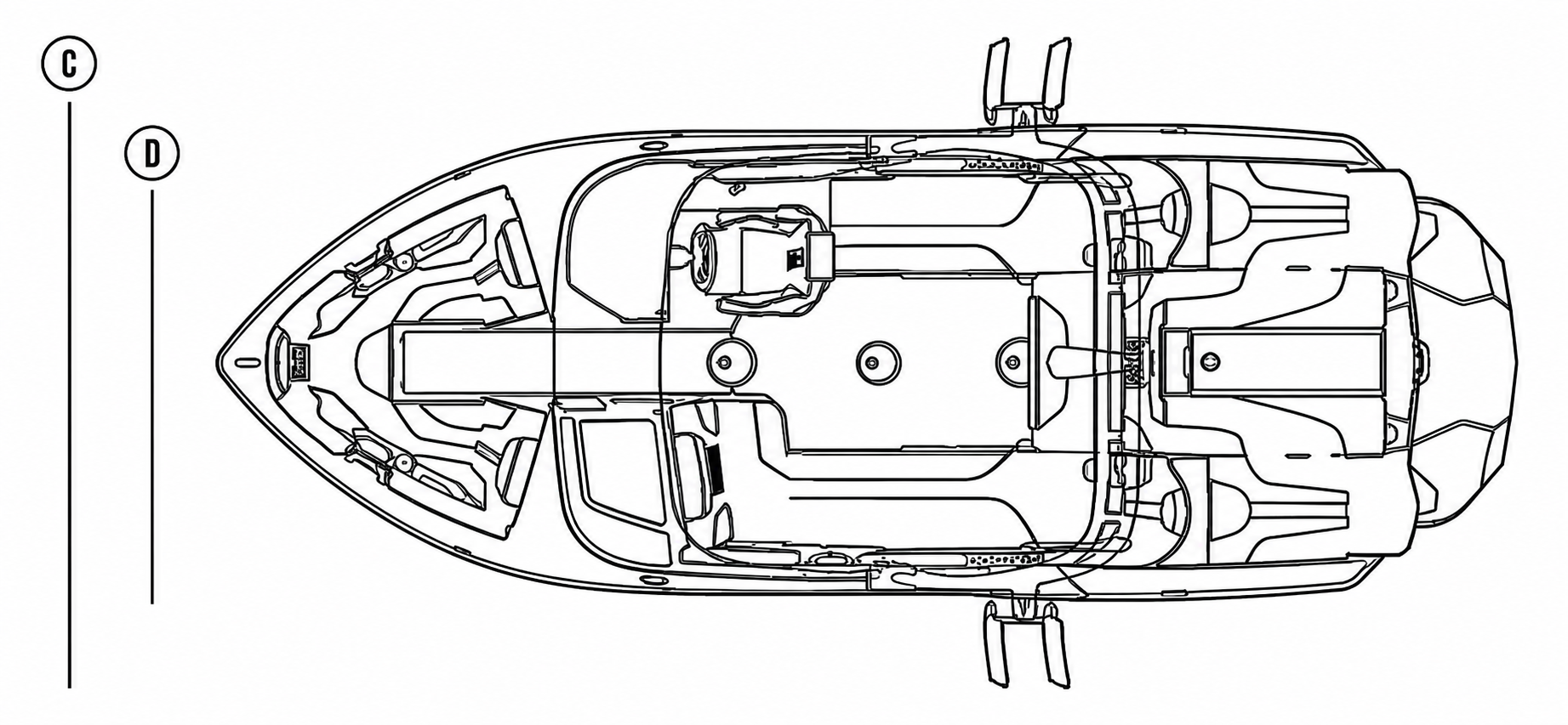 Моторний катер MasterCraft XT23 NEW — план палуби